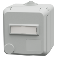MENNEKES  Cepex wandcontactdoos SCHUKO® met tekstvenster, elektrogrijs 4573