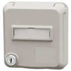 MENNEKES Socles de prises de données Cepex avec serrure et champ d’étiquetage, blanc perle 4604