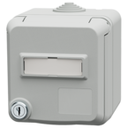 MENNEKES Cepex contactdoos met beschermingscontact met slot en tekstvenster, elektrogrijs 4520