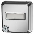 MENNEKES Cepex datacontactdoos met slot en tekstvenster, wit aluminium 4626
