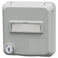 MENNEKES  Cepex datacontactdoos met slot en tekstvenster, elektrogrijs  4602G