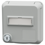 MENNEKES Socles de prises de données Cepex avec serrure et champ d’étiquetage, gris clair 4622