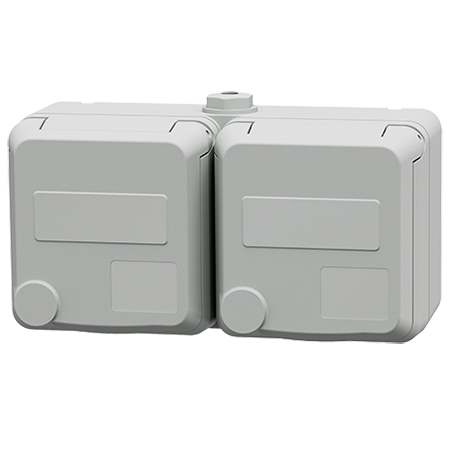 MENNEKES Double prise Cepex avec contact de protection, gris clair 4483