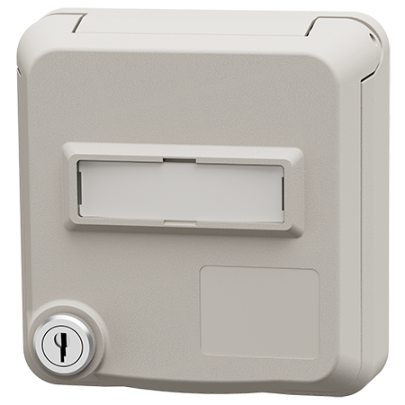 MENNEKES Socles de prises de données Cepex avec serrure et champ d’étiquetage, blanc perle 4624