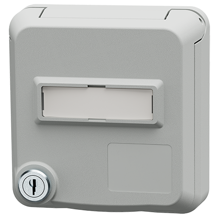 MENNEKES Socles de prises de données Cepex avec serrure et champ d’étiquetage, gris clair 4642