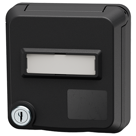 MENNEKES Cepex datacontactdoos met slot en tekstvenster, zwart 4645
